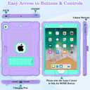 LTROP Case for iPad 6th/ 5th Generation & iPad Air 2, Slim Protective 9.7 Inch iPad Case with Pen Holder and Kickstand, Purple/Green