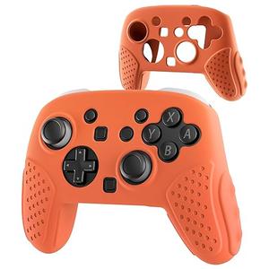GLDRAM Switch 2 Pro Controller Clear Case, Remote Soft Silicone Protective Cover Skin, Scratch & Shockproof Durable Accessories for Nintendo Switch 2 Pro Controller - Orange