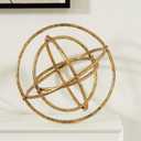 8 inches-Golden Iron Sphere, Foldable Geometric Sculpture Decorative Sphere,Tabletop Decorations for Living Room, Study Bedroom Modern Home Decor Accents