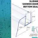Sliding Shower Door Bottom Seal, 2 PCS 3/8" x 36" Sliding Shower Door Sweep for 3/8Inch Glass, Frameless Glass Door Seal Strip Stop Shower Leaks and Create a Water Barrier