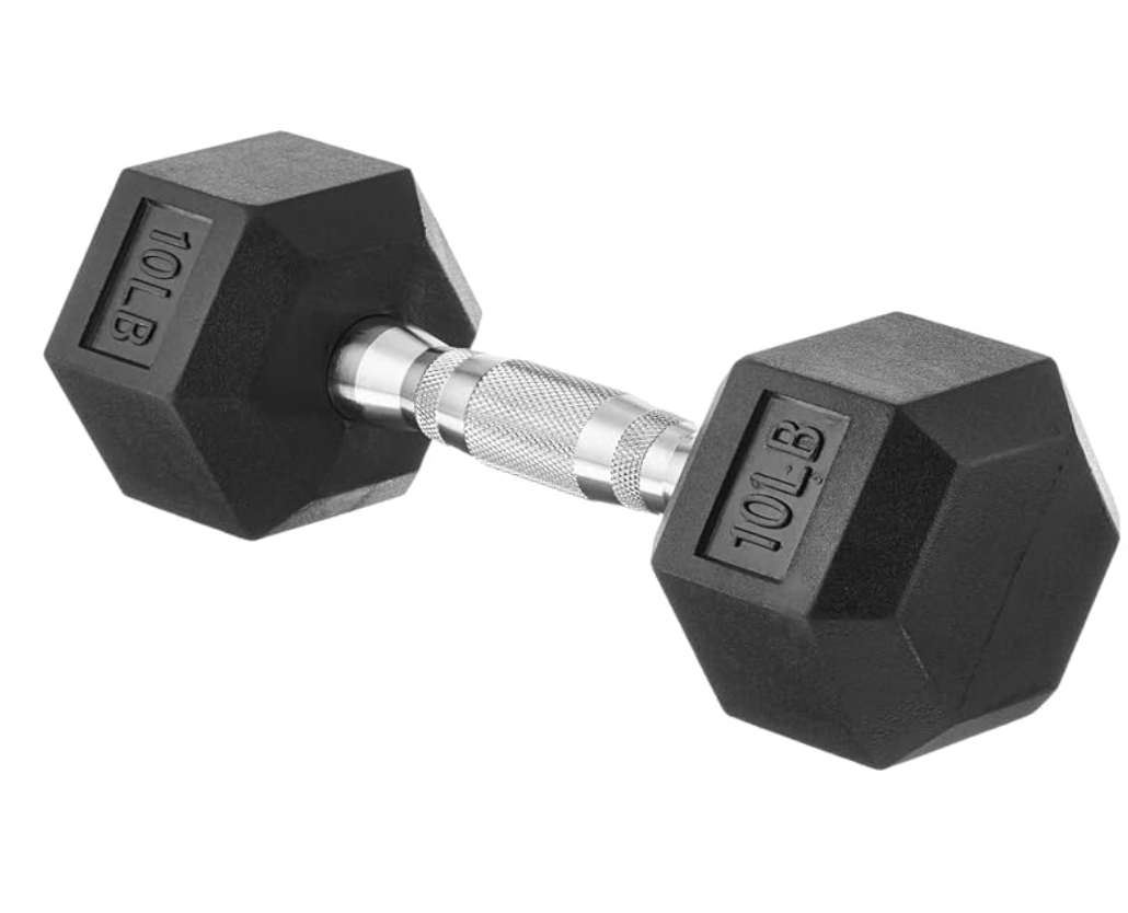Rubber Hex Dumbbell Hand Weight - 10LBS