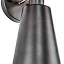 Aspen Creative 62723-50-1, 1 Light Indoor Wall Fixture, 5-1/2" W x 11-7/8" H x 7-3/4" E, 2-Tone/Oil Rubbed Bronze Finish w/Warm Brass Knob, Bulb Not Included