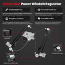Window Regulator Front Left Driver Side fits for 2011-2016 Chevy Cruze,W/Motor (7 Pins) - Replaces 748-974