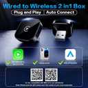 Mini Wireless CarPlay Adapter for iPhone, 2-in-1 for Apple CarPlay & Android Auto Adapter, Convert Wired to Wireless, Plug & Play, Auto Connect, USB to Type-C, No Delay, for iOS 10+ & Android 11+