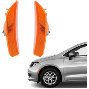 JOLONG Front Pair Side Marker Bumper Reflector Lights For Chrysler Pacifica 2017-2023 Signal light compatible with 68229423AA 68229422AA CH2550135 CH2551135
