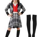 BesserBay Halloween Girls Costume Schoolgirl Skirts 3PCS Sets, Size Medium