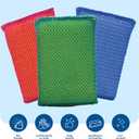 SCRUBIT Multi-Purpose Scouring Pad - Non-Scratch Cleaning Sponges for Pots, Pans, Dishes, Utensils & Non-Stick Cookware - Scrubbing Pads Use for Kitchen, Bathroom - 6 Pack Dish Sponge (Green)