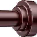 TEECK Shower Curtain Rod, 27-76 inch Adjustable Spring Tension Curtain Rod, Never Rust Anti-Slip Shower Curtain Rod for Bathroom, No Drilling, Never Collapse, Easy to Use, Brown