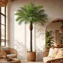 9ft Artificial Phoenix Palm Tree, Faux Coconut Silk Tropical Fake Palm Plant for Indoor Outdoor Home Office Patio Bathroom Pool Coastal Decor