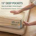 Khaki Twin Waterproof Mattress Protector with Pillowcase Protector, Protects Against Liquid Spills, Soft, Noiseless and Breathable, Fits 8"-15" Deep Pocket