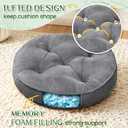 2 x 1 MIDDLE ONE Floor Pillow Set of 2, Memory Foam Meditation Cushion, Floor Cushions for Adults Sitting, Large Round Seat Cushions for Yoga, Living Room, 20x20 Inch (Round | Grey)