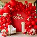 Double Stuffed Red Balloon with Bow, Matte Ruby Red Latex Balloon Arch Garland Kit in Different Sizes 5/12/18 in for Birthday Wedding Baby Shower Mothers Anniversary Bridal Shower Party Decorations