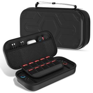 FANPL Case for Nintendo Switch 2 (2025) Accessories, Portable Hard Travel Cover with 10 Game Card Slots - Large Capacity, Embossed Geometric Texture Design
