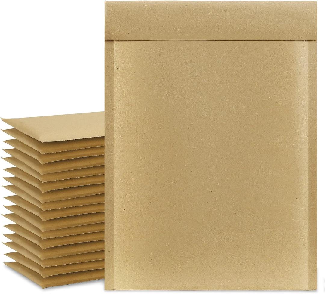 UCGOU Natural Kraft Bubble Mailers 6x10 Inch 50 Pack Usable Size 6x9 Brown Padded Envelopes #0 Small Business Mailing Packages Self Sealing Tear Resistant Boutique Shipping Bags for Jewelry Supplies
