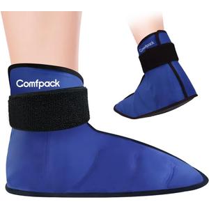 Foot Ice Pack Wrap for Plantar Fasciitis, Hot Cold Therapy Gel Ankle Ice Pack Wrap Ice Boot for Foot After Surgery, Plantar Fasciitis, Achilles Tendonitis, Foot Pain, Swelling, Heel Pain (L Navy Blue)