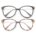Gaoye Blue Light Blocking Glasses Women/Men, Fashion Cat Eye Fake Eyeglasses UV Ray Filter Computer Gaming Glasses (Black+Tea Leopard)