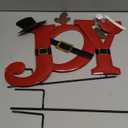 FORUP Joy Christmas Decorations  3 Pcs Metal Garden Stakes for Outdoor Lawn Yard Decor