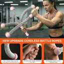 Ropeless Battle Ropes for Home Gym, Portable Cordless Weighted Battle Rope