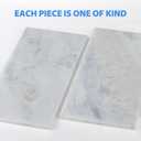 Koville African Natural Marble Board for Kitchen Pastry Bread, 12" x 6" Genuine Stone Slab, Marble Tray Cheese Board for Counter, Bathroom Trays Perfume Tray Jewelry Candle Plate (Namib Fantasy)