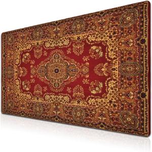 Gaming Mouse Pad Retro Boho, Large Mousepad Office Desk Mat, Work Desk Mat Non-Slip Rubber Base Waterproof with Stitched Edges, 35.4 X 15.7 inch for Work/Game/Office/Home Vintage Bohemian