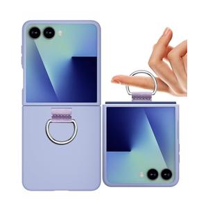 AICase for Samsung Galaxy Z Flip 7 Case with Ring, Protective Slim Thin Women Girl Cute Phone Case for Samsung Galaxy Z Flip 7 5g, Light Blue