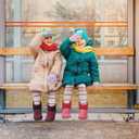 FENELY 2 Pairs Kid Winter Knit Gloves Stretchy Warm Gloves Gift for Boy Girl (Pink)