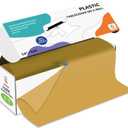 54IN X 320FT Plastic Table Cover Roll with Cutter Box, Cut to Size Plastic Table Cloths for Parties, Birthday, Disposable Tablecloth Roll for All Shape Tables (Gold, 54 Inch X 320 Feet)