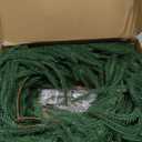 Fovths 2 Pack 6 Feet Christmas Norfolk Garlands, Winter Pine Garland Ornament with Light String, Green Artificial Greenery Garland for Table Mantle Wall Indoor Outdoor Christmas Decor