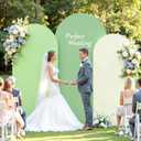 Green Arch Backdrop Cover 3 Set-8FT, 7.2FT, 6.6FT, Spandex Fitted Wedding Arch Stand Covers for Baby Shower Birthday Party Wedding Ceremony Photo Balloon Arch Stand Background Decorations