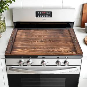 Gas Stove Top Cover: Wooden 30 * 22 inches Noodle Board Stovetop Covers with Handles, Wood Cutting Board for Kitchen Gas Stove and Electric Stove