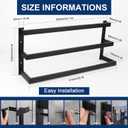 NearMoon Bathroom Towel Bar, Towel Rod Holder, Square Shelf Rack Hanging Towel for Bath, Thicken SUS304 Stainless Steel Towel Rack Wall Mounted-3-Tier Bath Accessories (24 Inch, Matte Black)