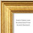 upsimples Vintage 11x14 Picture Frame, Antique Gold Frame Displays 8x10 with Mat or 11 x 14 Without for Vertical or Horizontal Wall Decor, 1pack