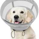 ASENKU Dog Cone Collar, Soft Adjustable Cone for Dogs to Stop Licking, Lightweight Recovery Dog Cone After Surgery, Pet E-Collar for Small, Medium & Large Dogs(Grey, M)