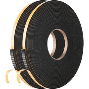Self Adhesive Foam Tape Weatherstrip 1/4in x 1/8in x 66Ft High Density Foam Insulation Strips Foam Seal Weather Stripping with Strong Adhesive for Door and Window Sound Isolation Soundproofing
