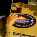 2 Pack Classic Dumpster on Fire Small Mouse Pad, Cute Funny Round Mousepad with Non-Slip Rubber Base, This is Fine Mouse Pads for Desk Accessories Laptop Gaming Office Supplies Decor(8.6 x 8.6 Inch)