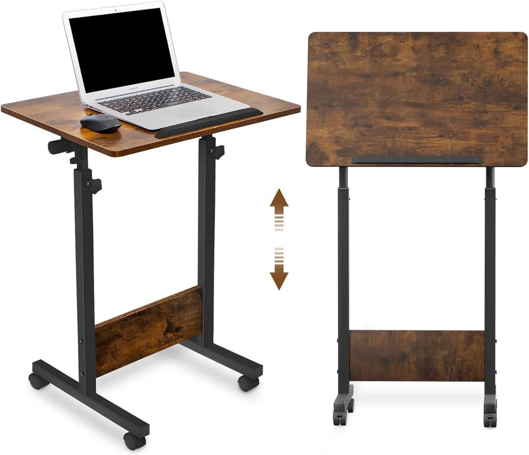 KOUPA Height Adjustable Mobile Standing Desk 1624 in,360 Flip Desk Stand Desks Home Office Table Standing for Small Space Offices,Easy to Assemble(Adjustable Height: 32in-47in)