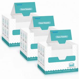 UNIMADE Face Towels, 150 Count Disposable Face Towelette for Washing Face, Skincare, Ultra Soft Facial Towel for Sensitive Skin, Lint-free Makeup Remover Dry Wipes - 3 Box