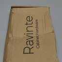 Ravinte Cabinet Handles Solid Slim Champagne Bronze 30 Pack 3-3/4 Inch Hole Center Square Bar Drawer Handles Kitchen Cabinet Pulls Drawer Kitchen Cabinet Hardware