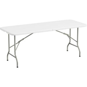 Elevon Folding Table, 6 Feet Heavy Duty Fold-in-Half Utility Table Indoor Outdoor for Camping, Picnic, Party