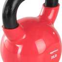 Amazon Basics Vinyl Kettlebell for Strength Training and Workout, 35 Pounds, Textured Handle, Red