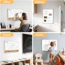 Dry Erase Calendar Whiteboard for Wall, 24"x18" Magnetic Monthly White Board Cork Board Combo, Double Sided, Aluminum Frame, Wall Hanging Wipe Board for Home, Office, School, Dorm