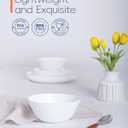 30 OZ Max Cereal Soup Bowl Set of 6, Opal Glass 7.2 inch White Ribbed Bowls for Ramen, Noodle, Salad, Fruit, Dishwasher and Microwave Safe