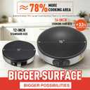 16 Inch Crepe Maker, 1600W Electric Saj Bread Maker, Tortilla Maker | Convex Dome Griddle, 200F-460F Adjustable, Non-Stick, Stainless Steel Commercial Grade, Flatbread Maker, Electric Saj Maker
