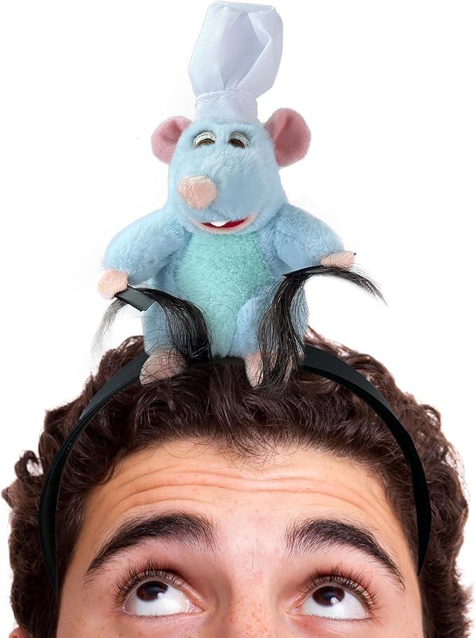 Beeadore Rat Headband Clip Grabs Hair Rat Plush Mouse Ears Stuffed Animal Costume Props Funny for Adults
