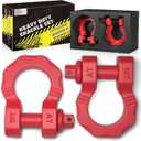 AUTOBOTS D Ring Shackles 80,000 Lbs Break Strength Heavy Duty 3/4 Clevis Shackle with 7/8 Pin for Tow Strap, Winch, Off-Road Recovery Towing Shackles (2 Pack) Red
