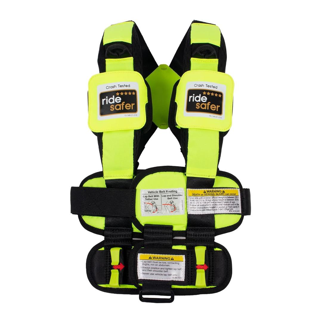 RideSafer Gen 5 - Extra Small (XS) Yellow, Lightweight, Compact, Portable Car Seat, 2+ Years; 26.540 lb - Perfect for Travel and Everyday Child Safety