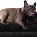 Dog Crate Bed Waterproof Deluxe Plush Dog Beds with Removable Washable Cover Anti-Slip Bottom Pet Sleeping Mattress for Large, Medium, Jumbo, Small Dogs, 29 x 18 inch, Black