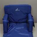 Sportneer Stadium Seats with Back Support: 2.5'' Thick Comfy Cushion 6 Adjustable Angle Bleacher Seat with Armrest - 2 Large Pockets, 2 Cup Holders Stadium Chair for Sport Events Concerts Parks (Non-Heated, Regular - 20.5", Blue)