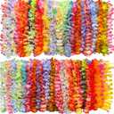 200 PCS Hawaiian Leis Neck Vibrant Colors Assortment for Luan Party Tropical Themed Party Decorations Beach Party Decor