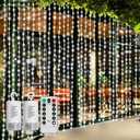 300 LED Curtain Lights Battery Operated, 2Pack 10ftx10ft Battery Power Fairy Curtain String Lights with Remote Timer, for Outside Patio Backdrop Indoor Bedroom Wedding Decor Cool White